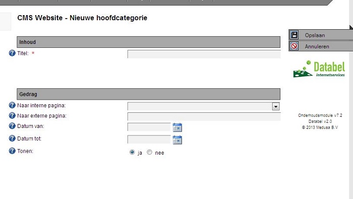 newHoofdcatscherm